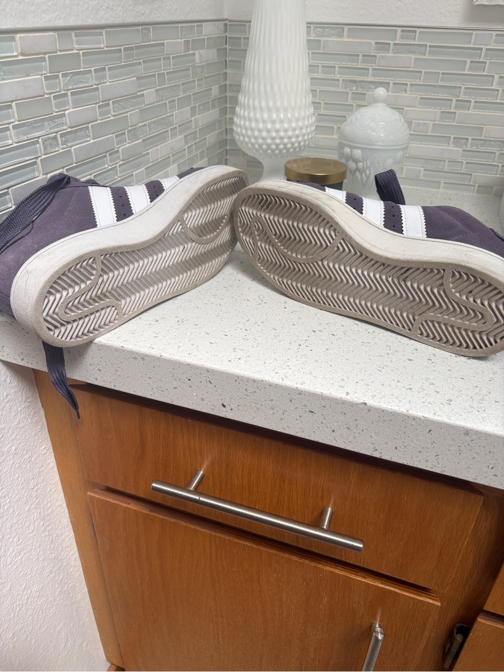 Adidas Campus Men or Women’s Casual Sneakers — Purple with White Stripes - Picture 4 of 5